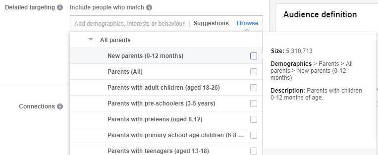 Facebook - Demographics, nuovi genitori