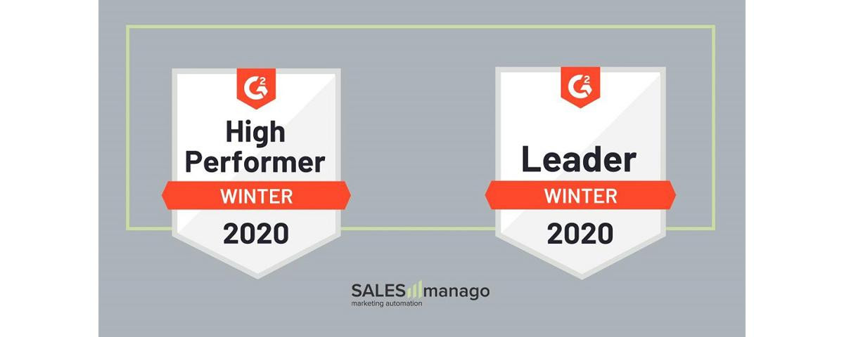 SALESmanago Leader Marketing Automation 2020 e High perfomer G2 crowd report